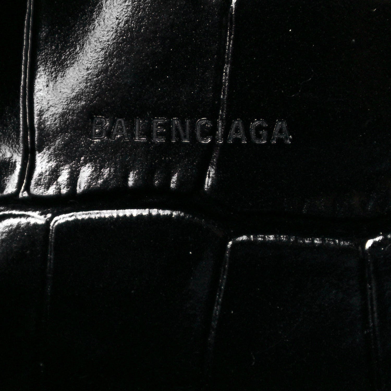 Balenciaga Shiny Supple Calfskin Crocodile Embossed Brass Hardware Neo Classic City Black 10 of 11