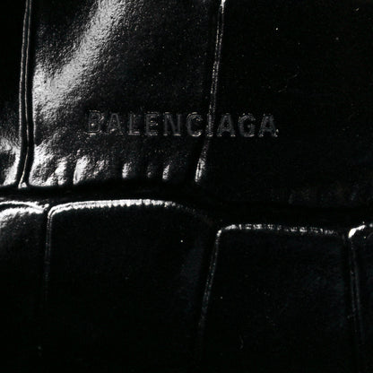 Balenciaga Shiny Supple Calfskin Crocodile Embossed Brass Hardware Neo Classic City Black 10 of 11