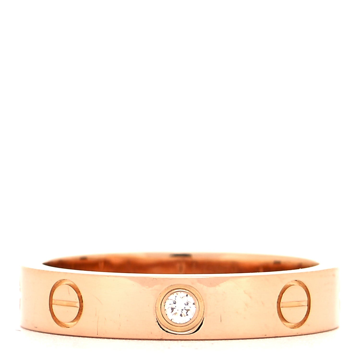 Cartier 18K Pink Gold Diamond 4mm LOVE Wedding Band Ring 52 6 1 of 4