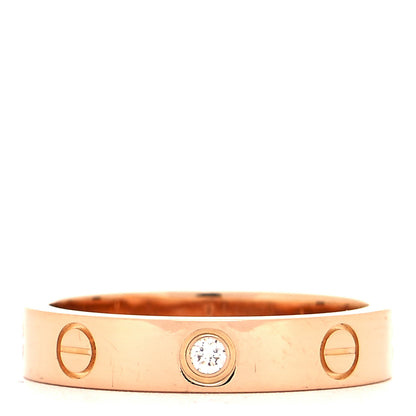 Cartier 18K Pink Gold Diamond 4mm LOVE Wedding Band Ring 52 6 1 of 4