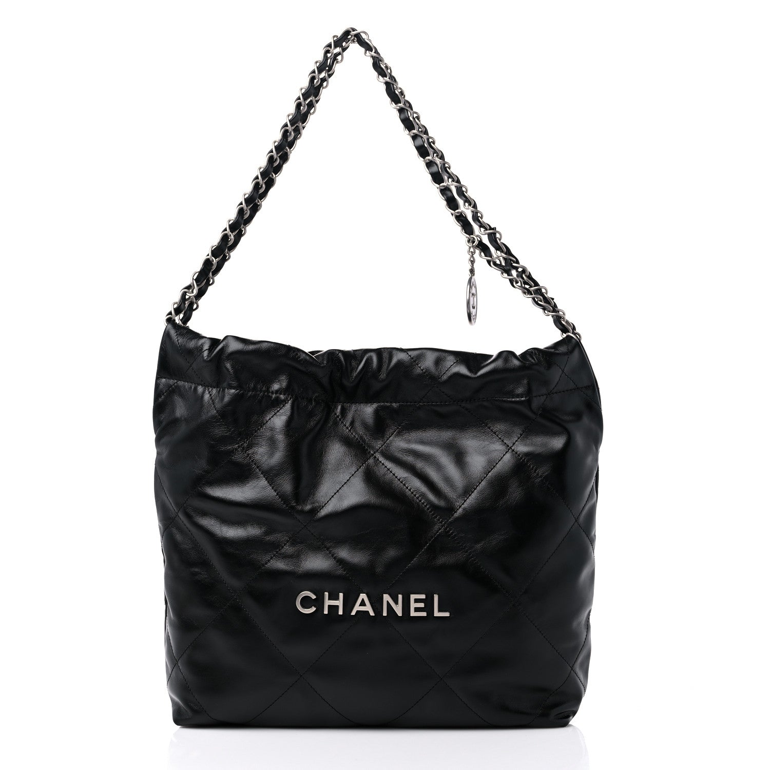 Chanel Shiny Calfskin Quilted Small Chanel 22 Black 3 of 11