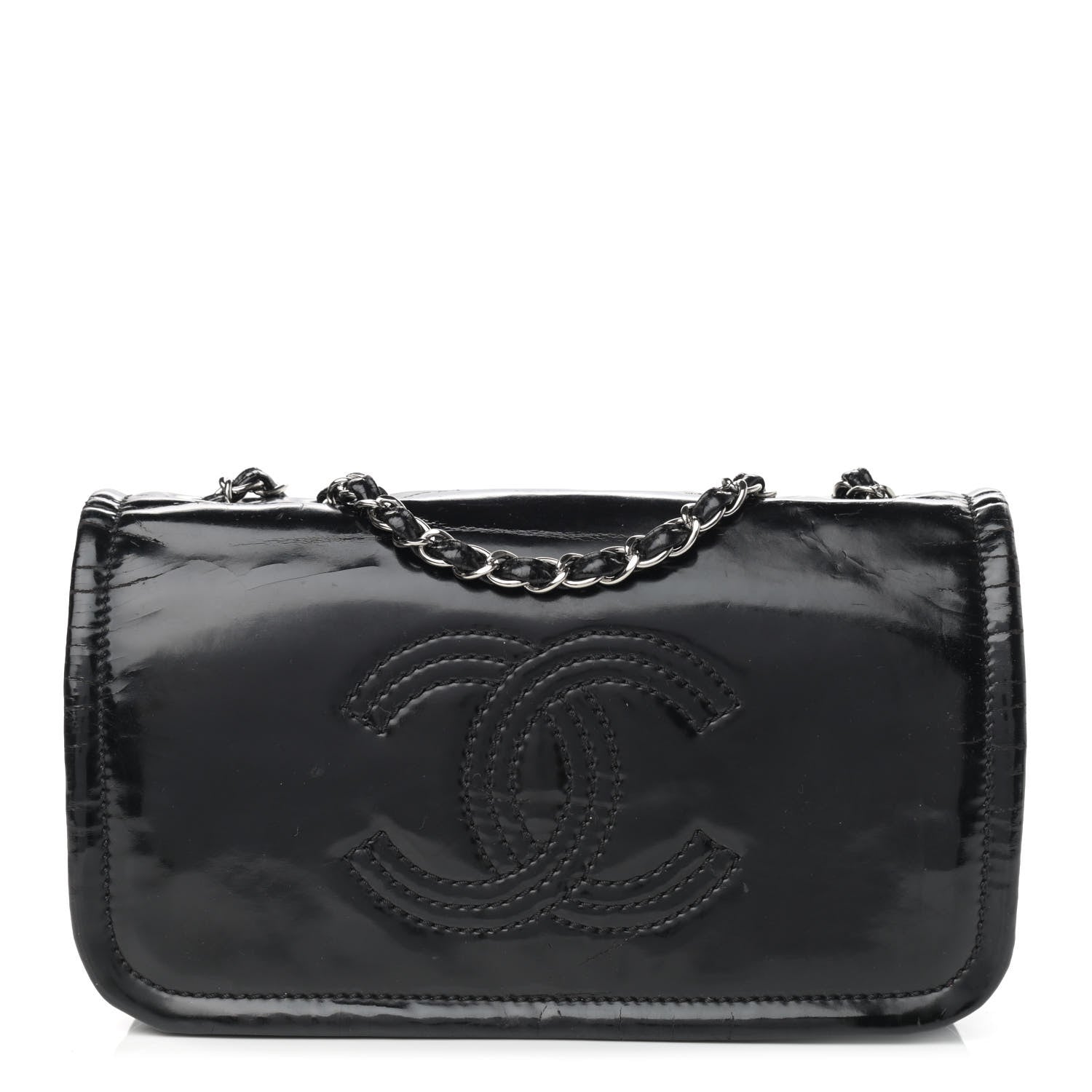 Chanel Vinyl Small Lipstick Flap Black 1 of 15