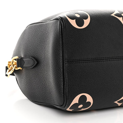 Louis Vuitton Empreinte Monogram Giant Speedy Bandouliere 25 Black Beige 8 of 10