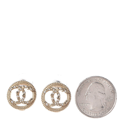 Chanel Pearl CC Round Earrings Gold 2 of 5