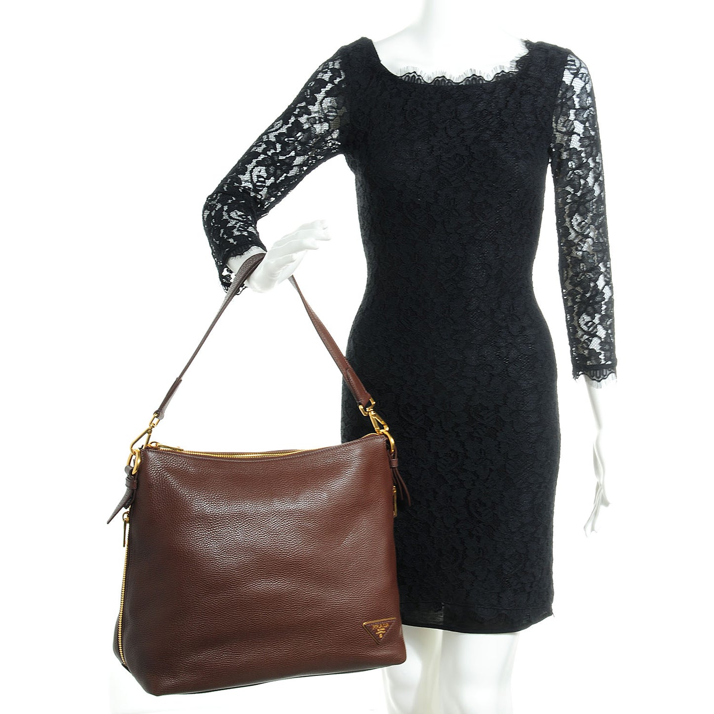Vitello Daino Zipper Hobo Bruciato