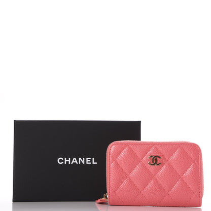 Chanel Caviar Quilted Zip Coin Purse Pink 8 of 8