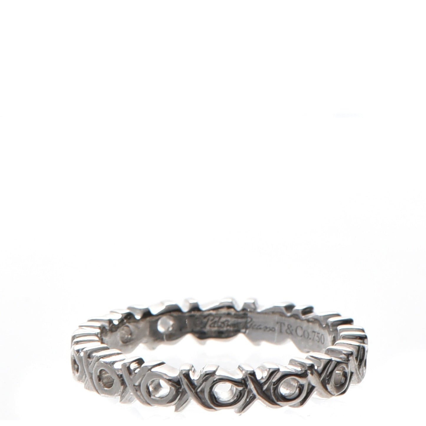 18K White Gold Diamond Love and Kisses Band Ring 48 4.5