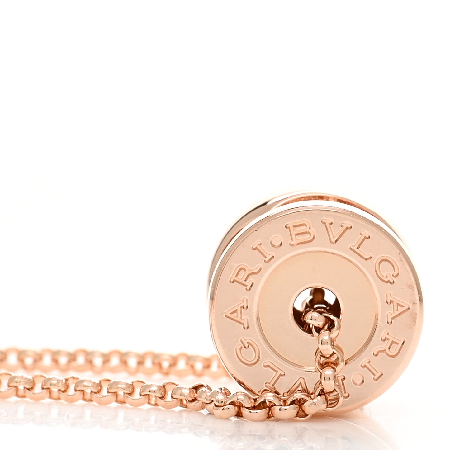 18K Rose Gold Diamond Small B.Zero1 Pave Pendant Necklace