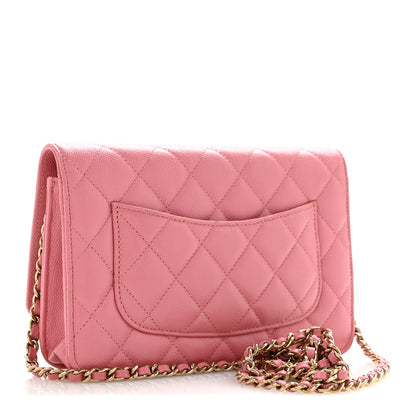 Chanel Caviar Quilted Wallet on Chain WOC Pink 3 of 15
