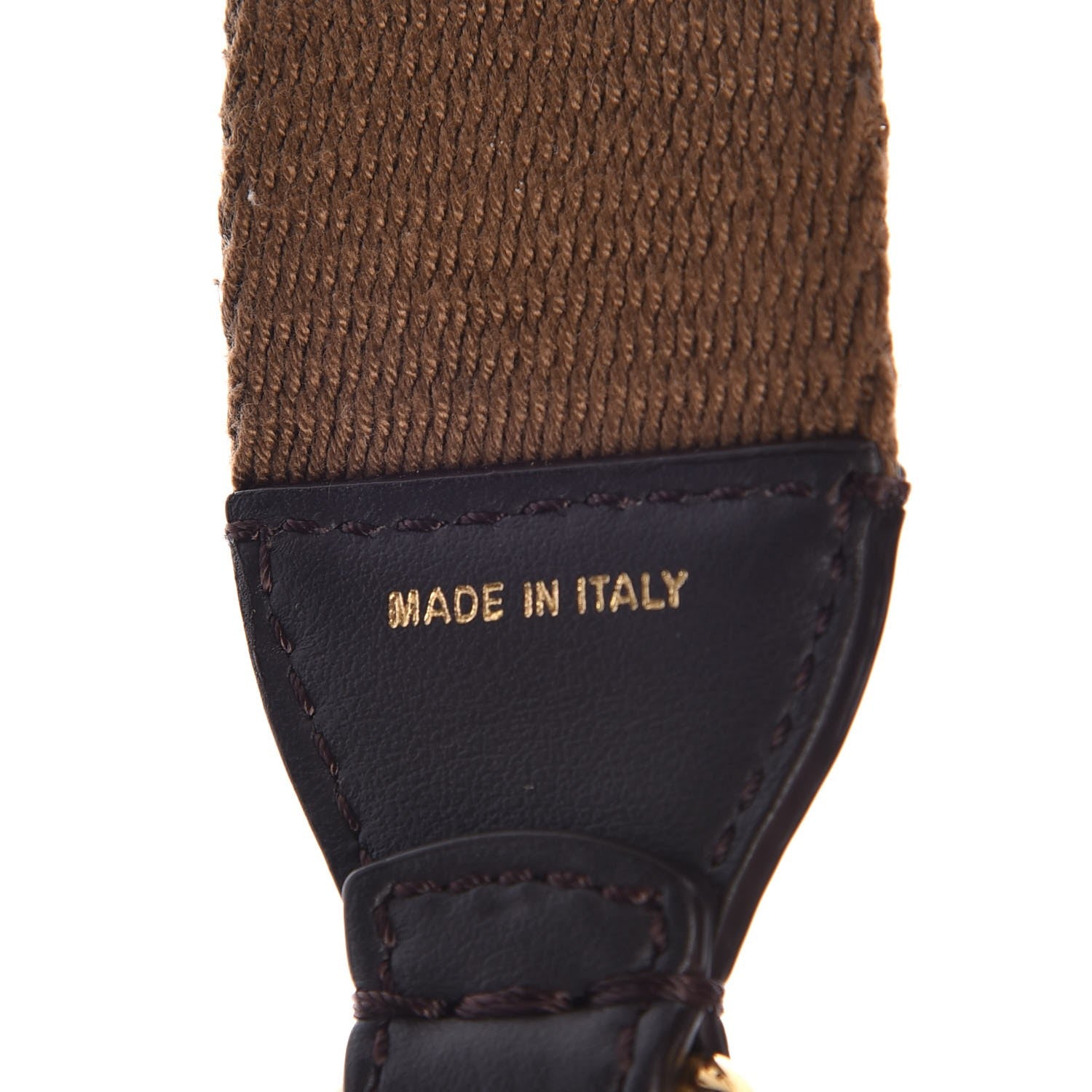 Fendi Ribbon Vitello Century FF 1974 Studded Strap You Fango Marrone Ebano 4 of 4