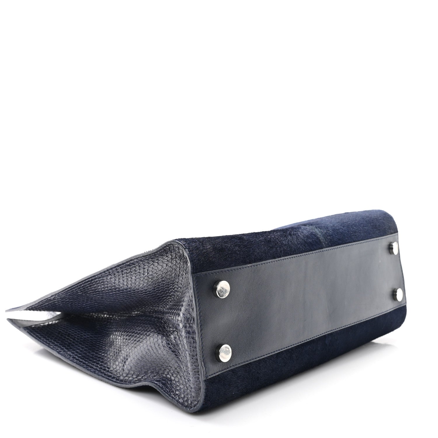 Jimmy Choo Calf Hair Snakeskin Rosabel Satchel Blue 4 of 11