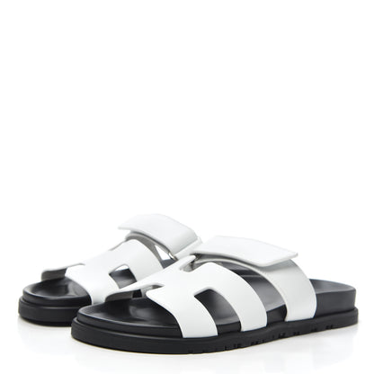 Hermes Calfskin Womens Chypre Sandals 40 White 2 of 7