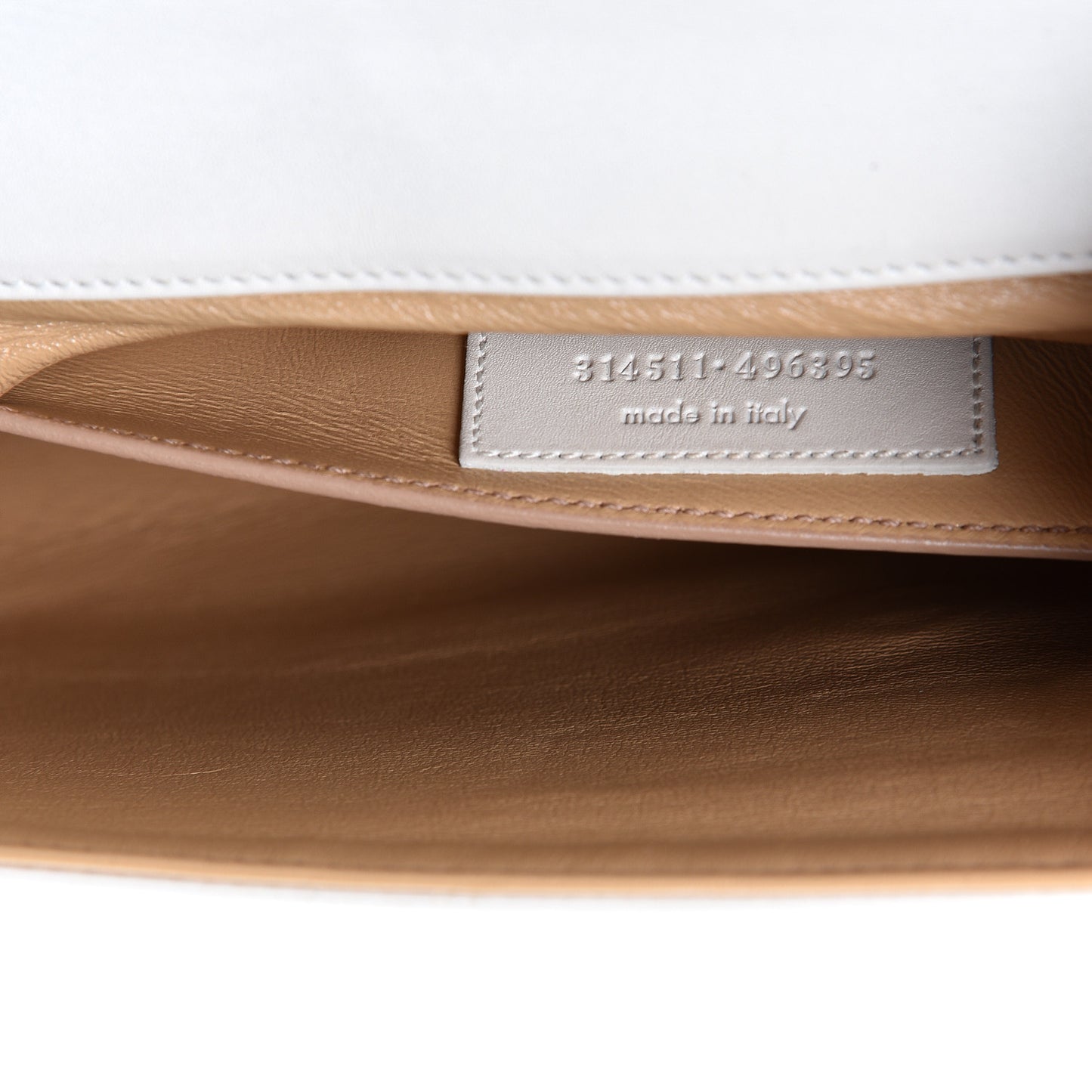 Calfskin Diagonal Clutch White
