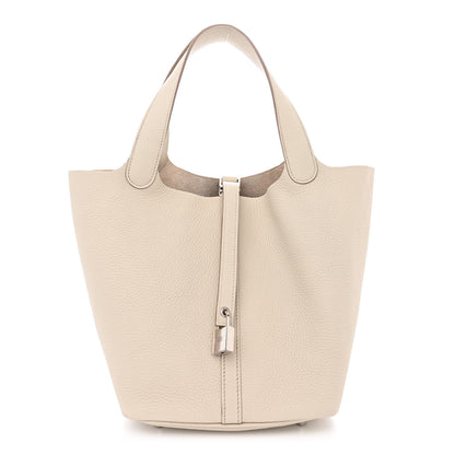 Hermes Taurillon Clemence Picotin Lock 22 MM Beton 1 of 11