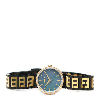 Fendi Stainless Steel Diamond Bezel Blue Mother of Pearl 19mm Fendi Forever Quartz Watch 2 of 5
