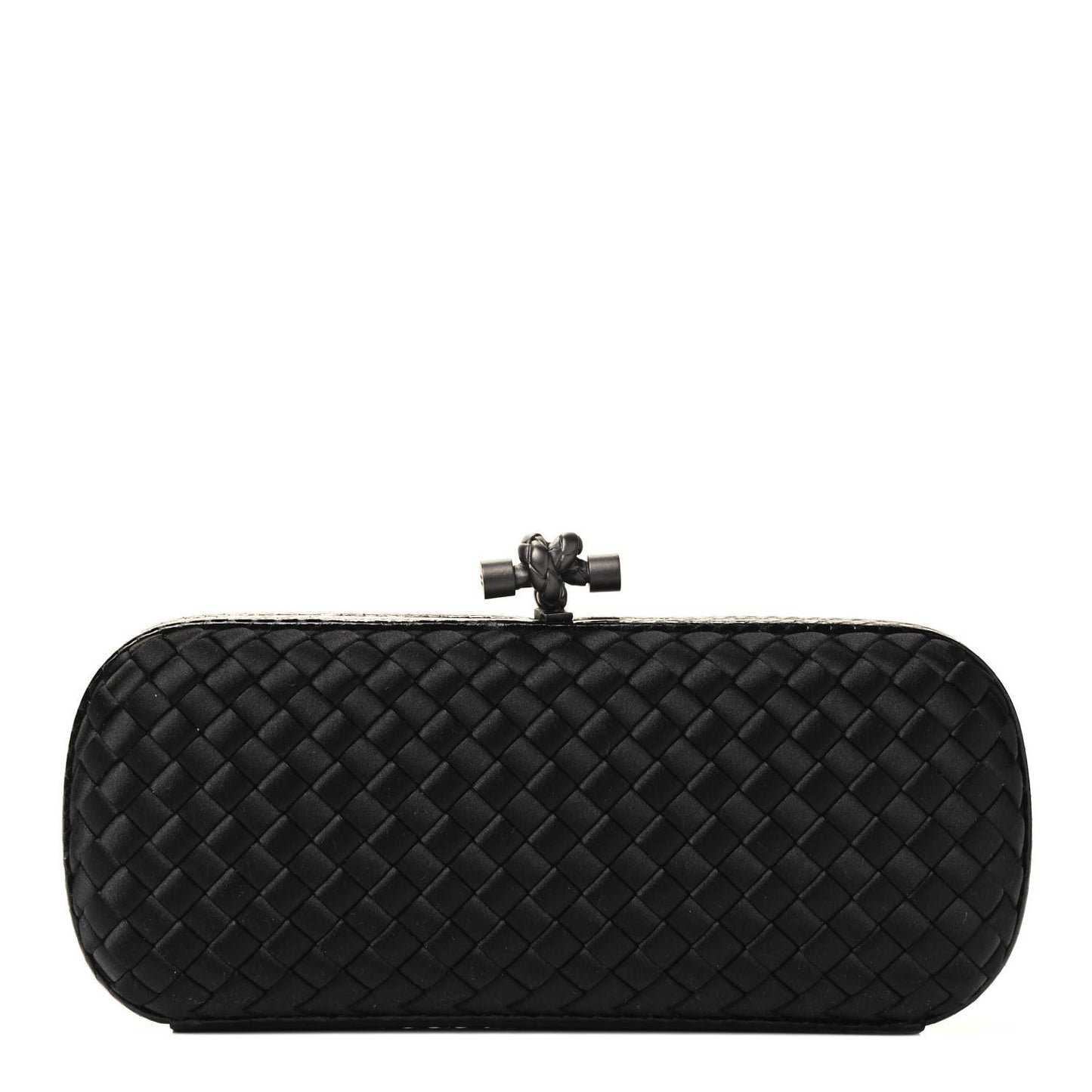 Satin Ayers Intreccio Impero Stretch Knot Clutch Black