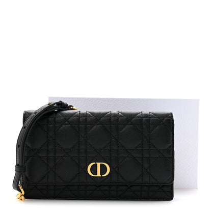Christian Dior Supple Calfskin Cannage Caro Belt Pouch with Chain Black 14 of 14
