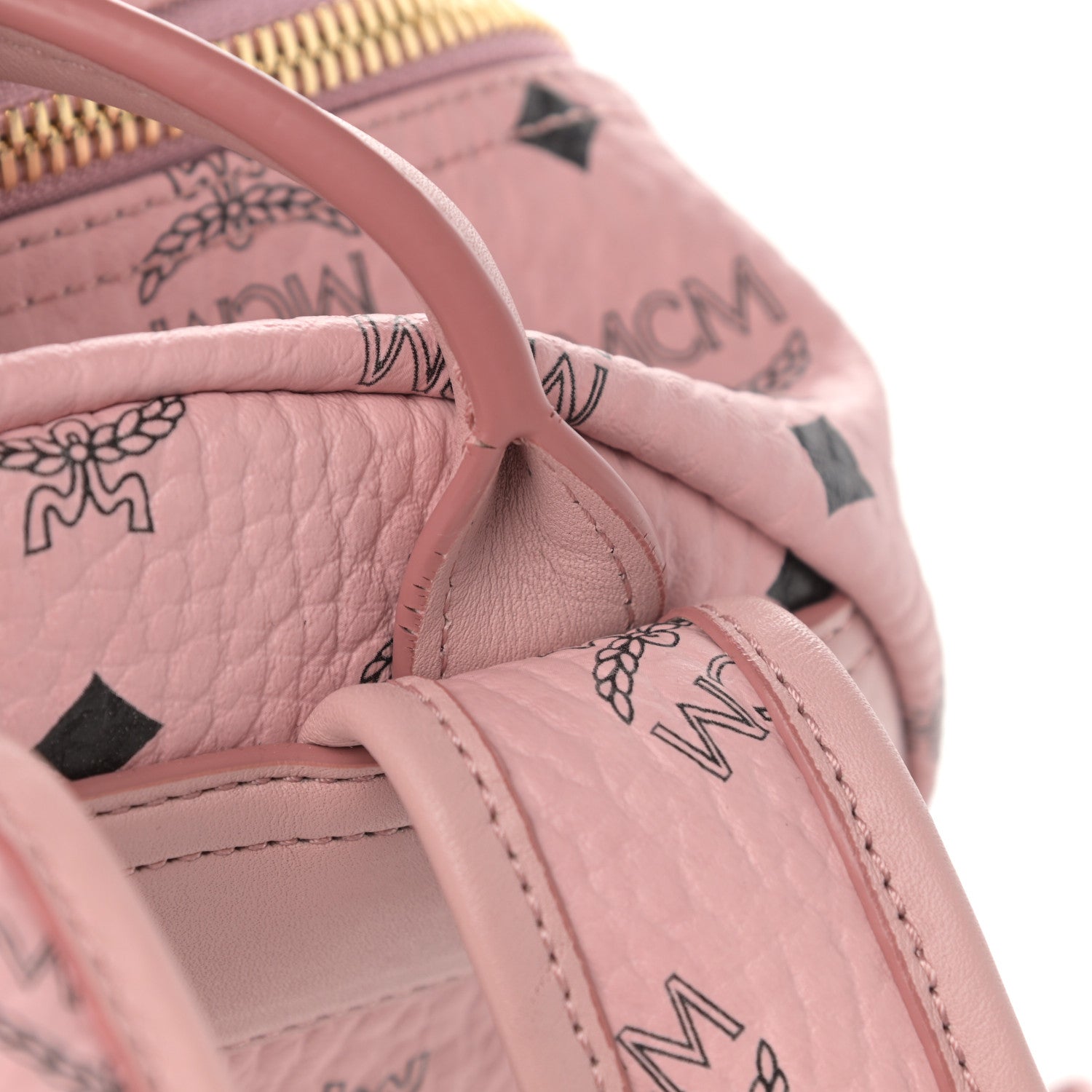 MCM Visetos Small Side Stud Stark Backpack Soft Pink 12 of 14