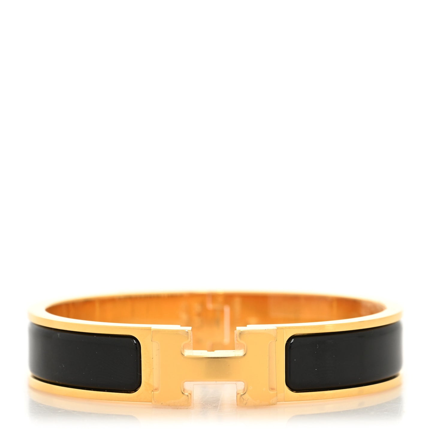 Enamel Narrow Clic Clac H Bracelet PM Black