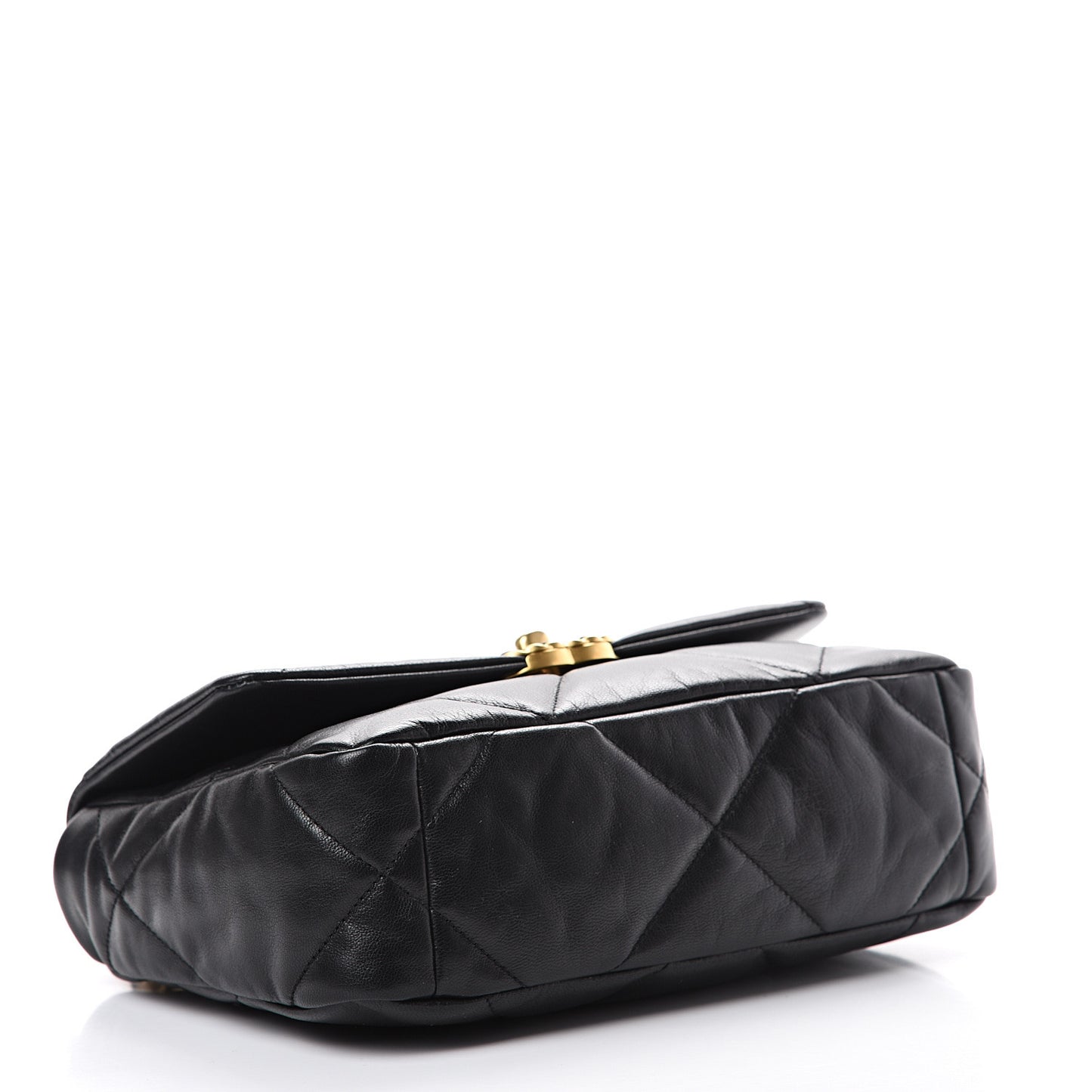 Goatskin Quilted Medium 19 Flap Black