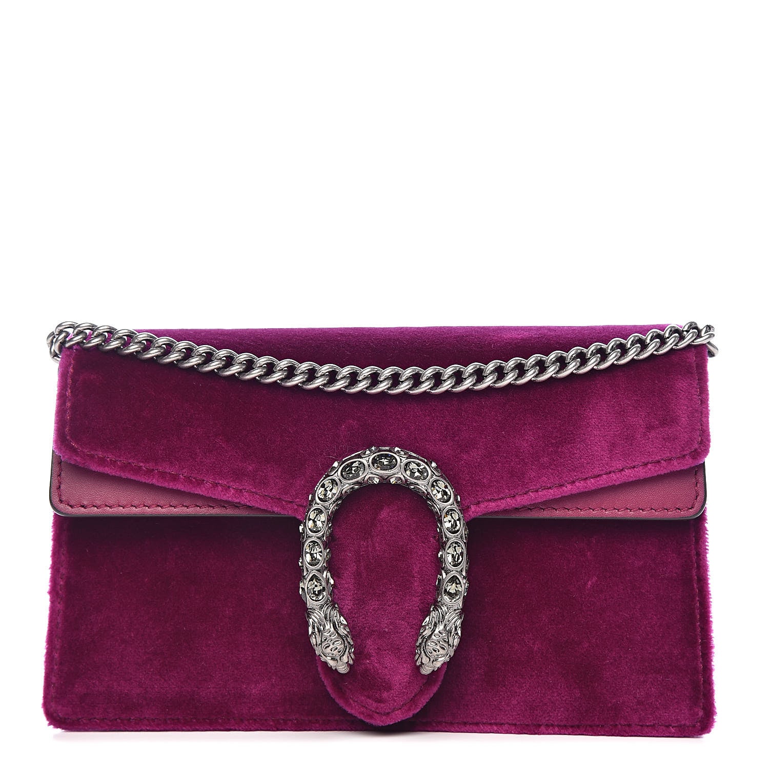 極美品　37　GUCCI　グッチ　デュオニソス　ベロア　チェーン　ミニ　パープル Gucci Velvet Super Mini Dionysus Shoulder Bag Fuchsia Violet