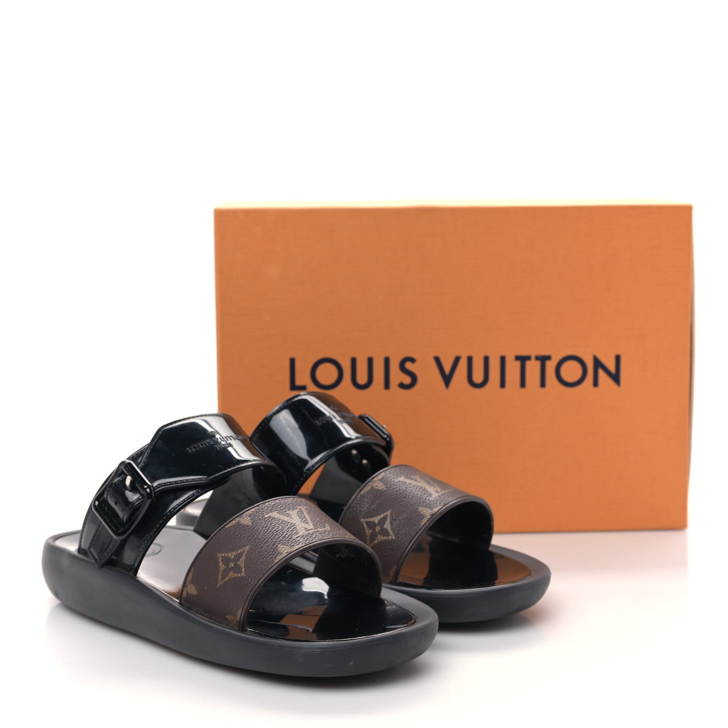 Louis Vuitton Monogram Sunbath Flat Mule Sandals 37 Black 8 of 8