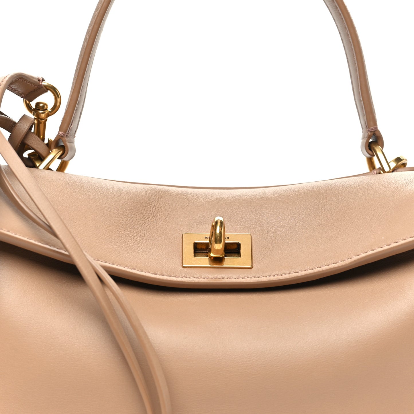 Natural Smooth Calfskin Mini Rodeo Top Handle Handbag Latte