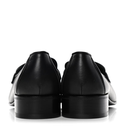Chanel Lambskin Quilted Womens CC Loafers 39 Black 6 of 10