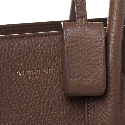 Saint Laurent Grained Calfskin Small Sac De Jour Taupe 12 of 12