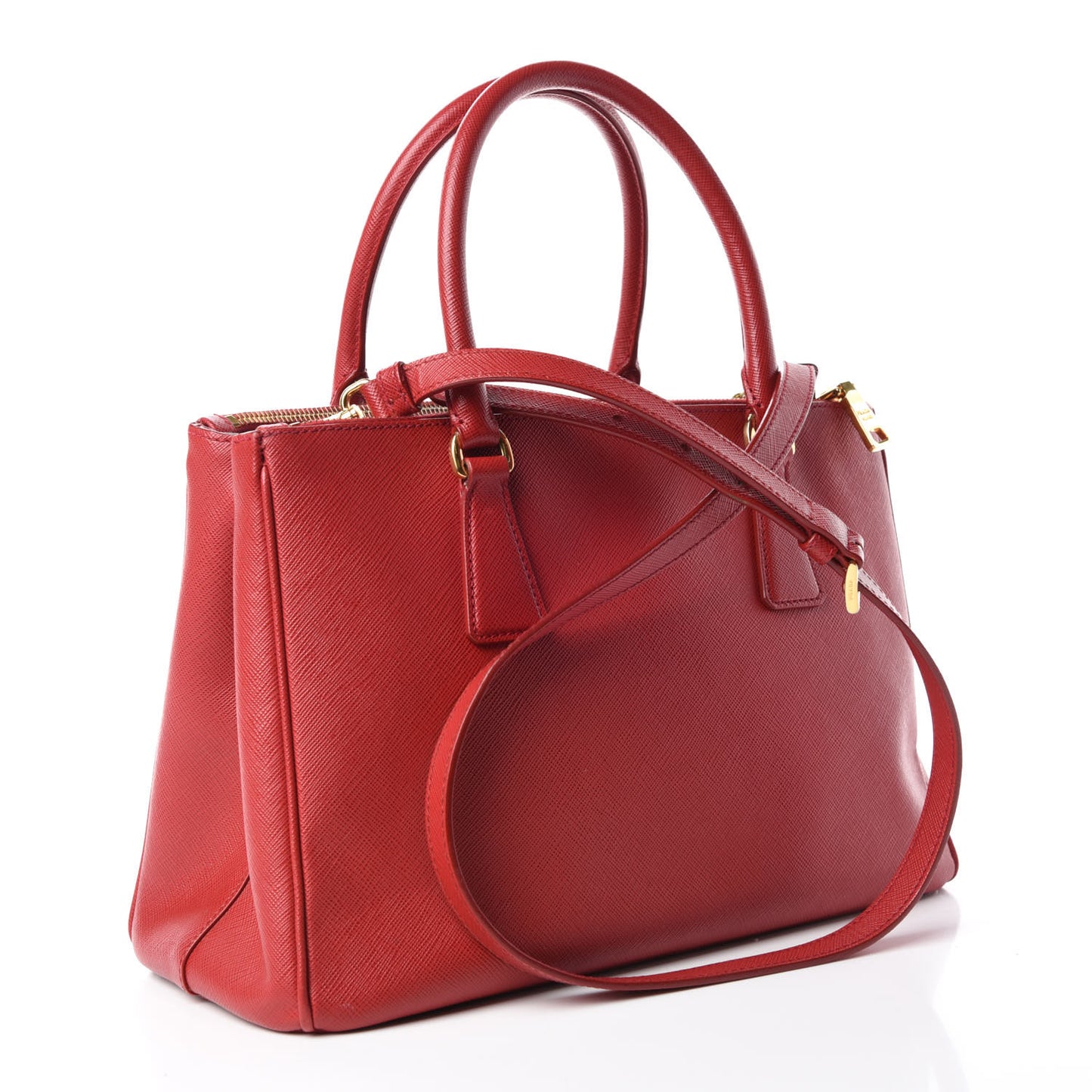 Saffiano Small Galleria Double Zip Tote Fuoco
