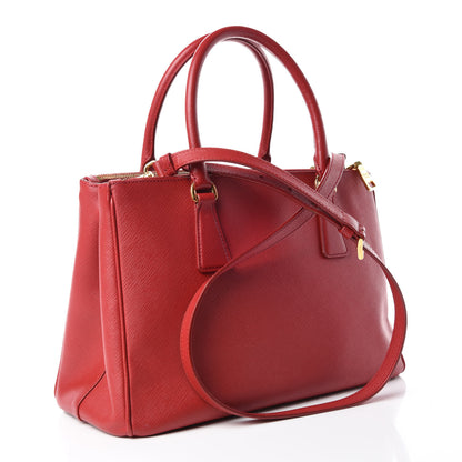 Prada Saffiano Small Galleria Double Zip Tote Fuoco 3 of 20