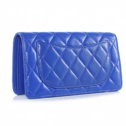 Chanel Lambskin Quilted Yen Wallet Bright Blue 3 of 8