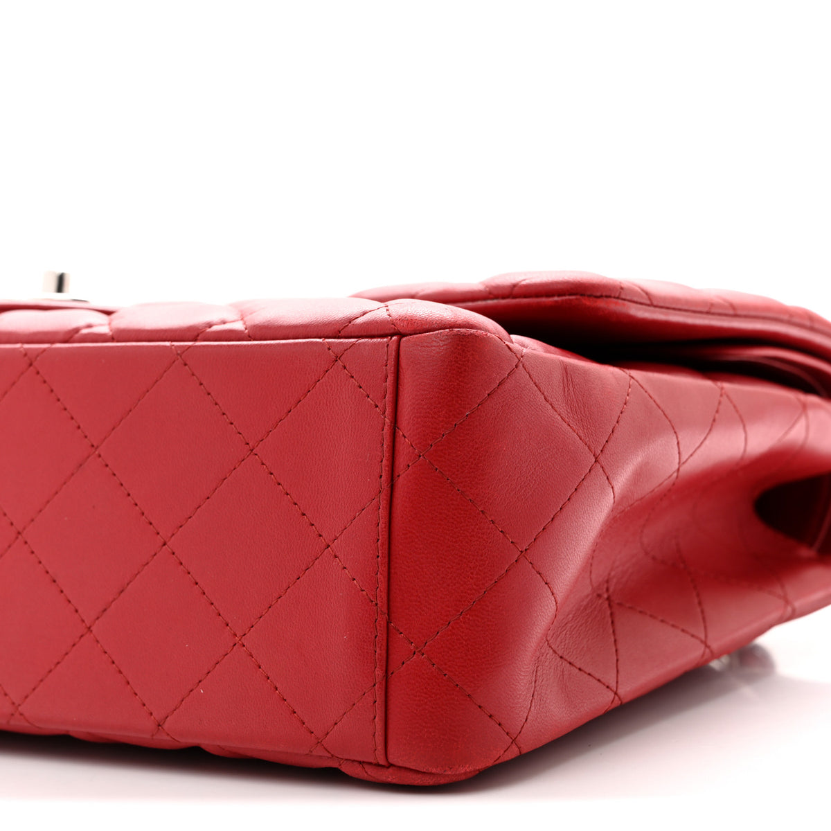 Lambskin Quilted Maxi Double Flap Red