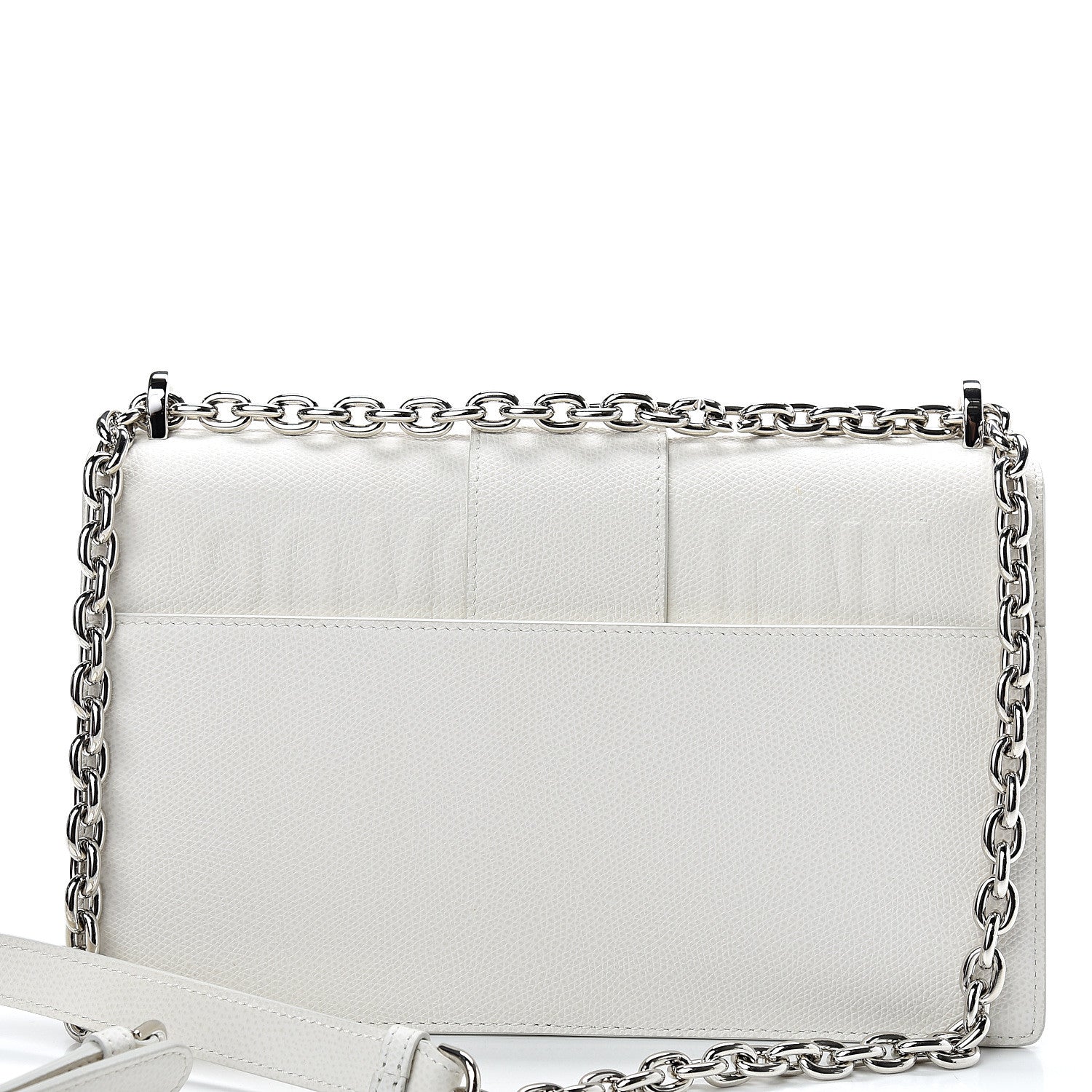Christian Dior Grained Calfskin 30 Montaigne Chain Flap Bag White 11 of 12