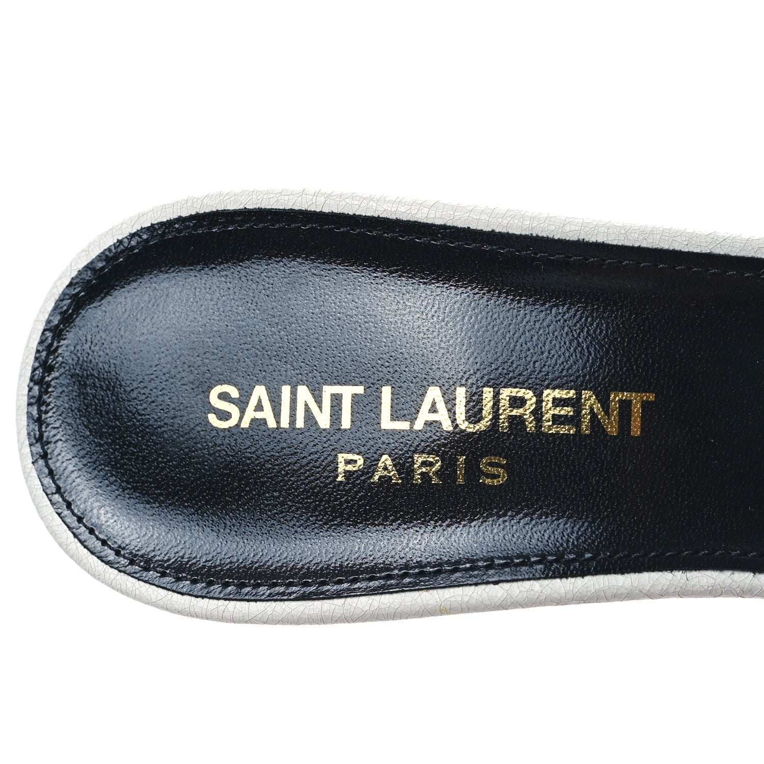 Saint Laurent Grain De Poudre Tribute 85 Slide Studded Sandals 36 Off White 7 of 9