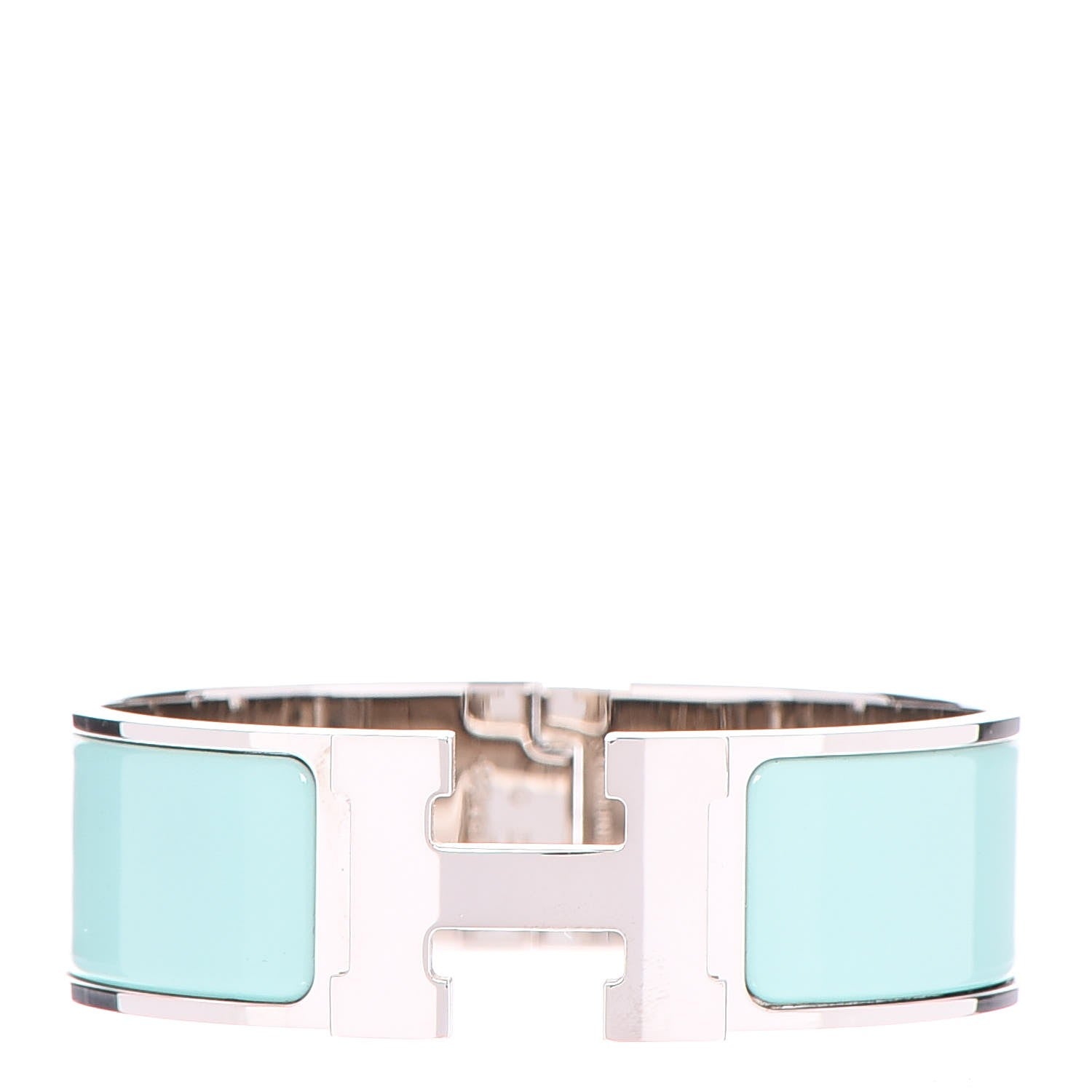 Hermes Enamel Wide Clic Clac H Bracelet GM Lagon 1 of 5