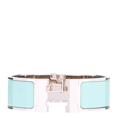 Hermes Enamel Wide Clic Clac H Bracelet GM Lagon 1 of 5