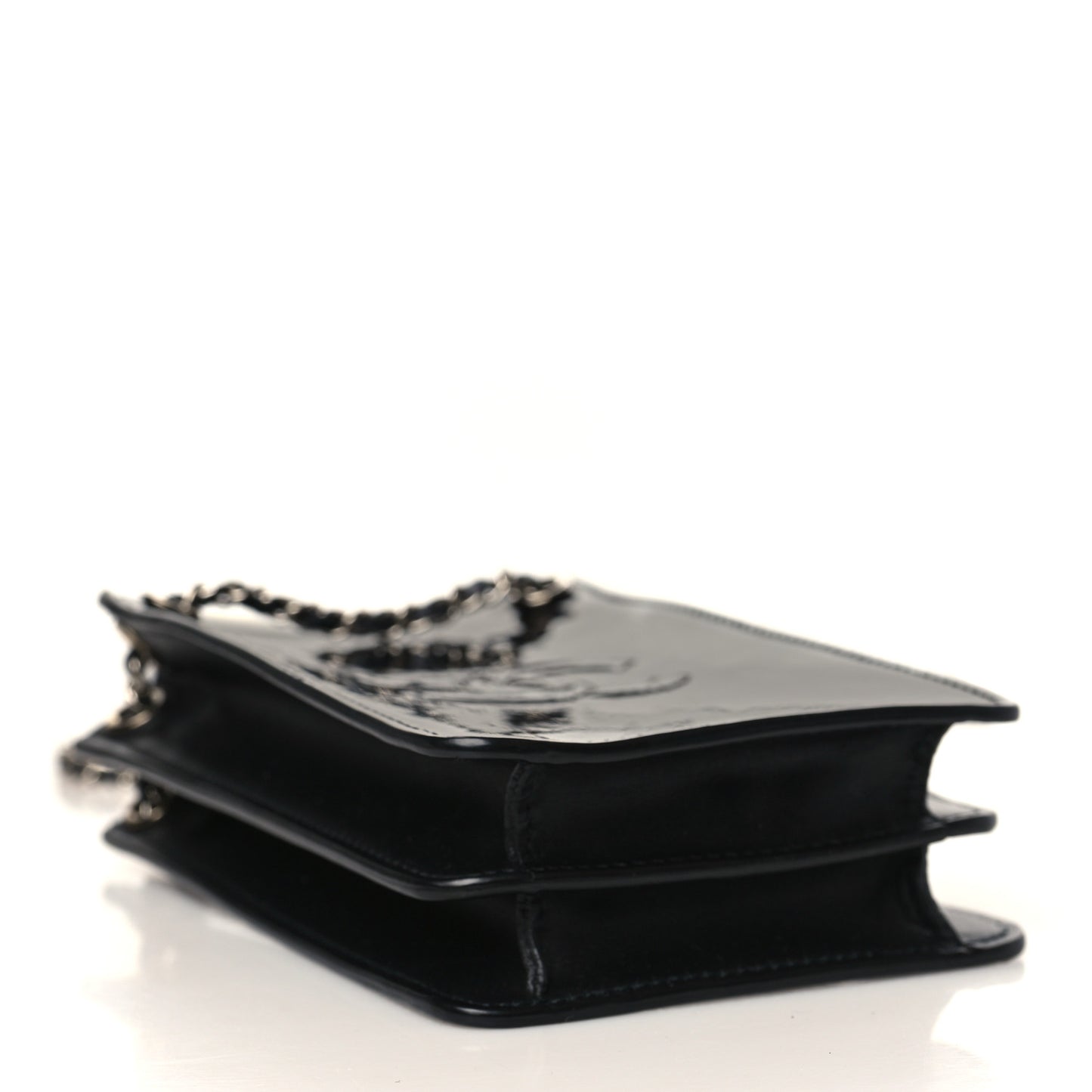 Patent CC Phone Holder Crossbody Black