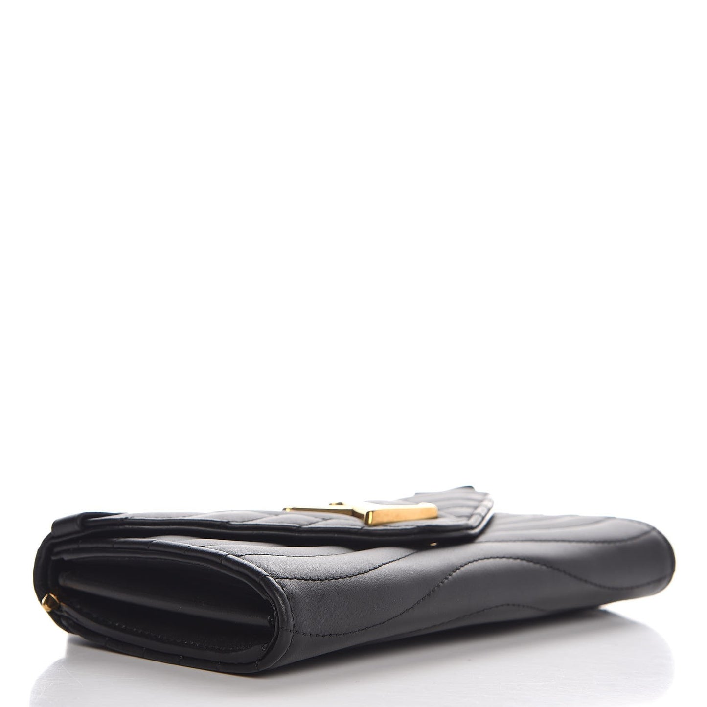 Calfskin New Wave Long Wallet Black