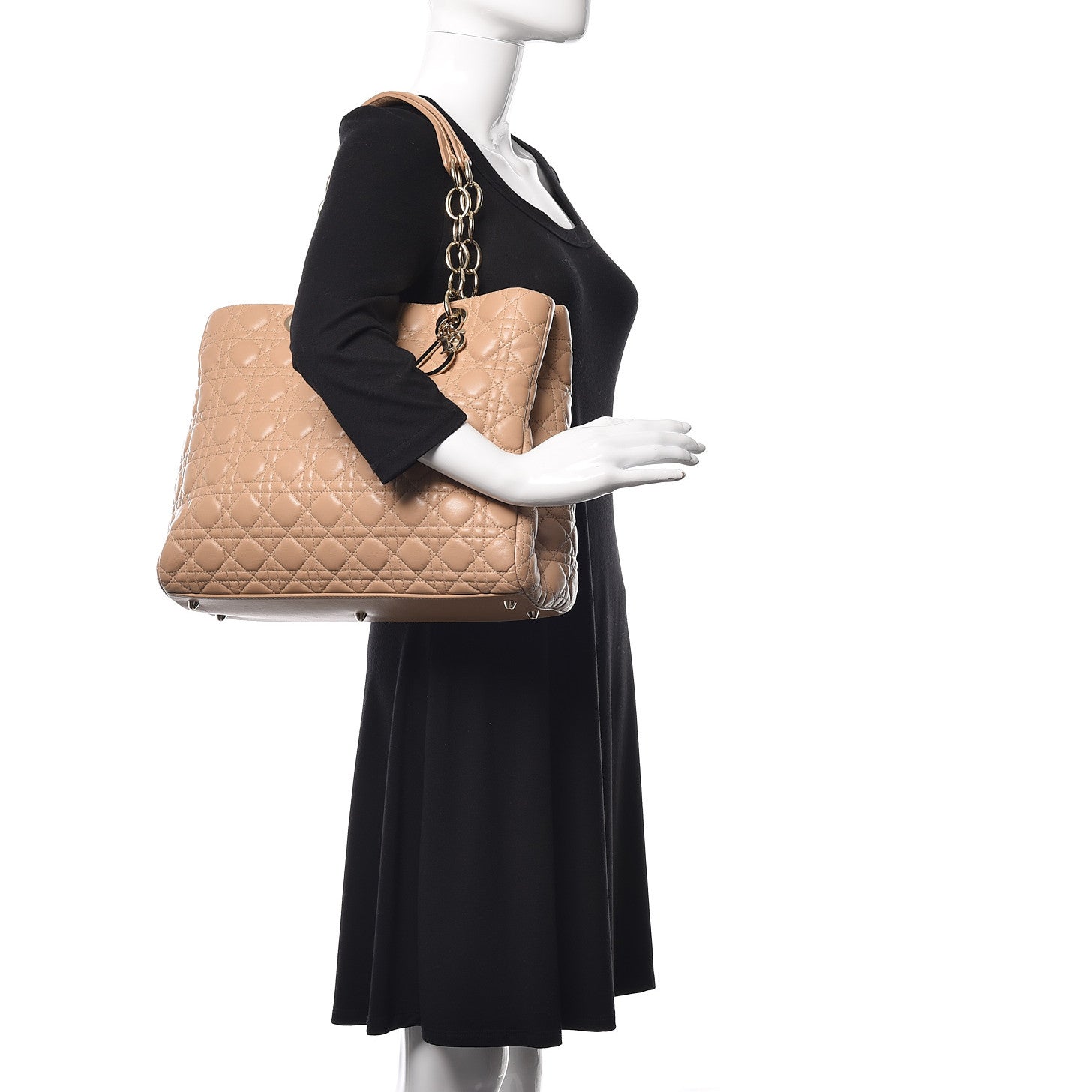 Christian Dior Lambskin Cannage Large Dior Soft Shopping Tote Beige 2 of 14