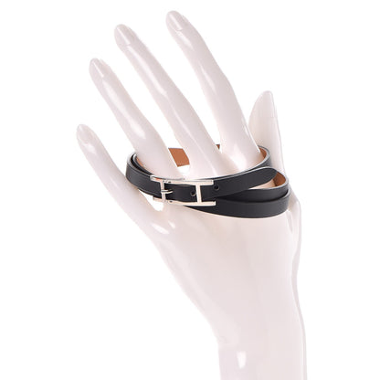 Hermes Chamonix Hapi 3MM Triple Tour Wrap Bracelet S Black 2 of 5