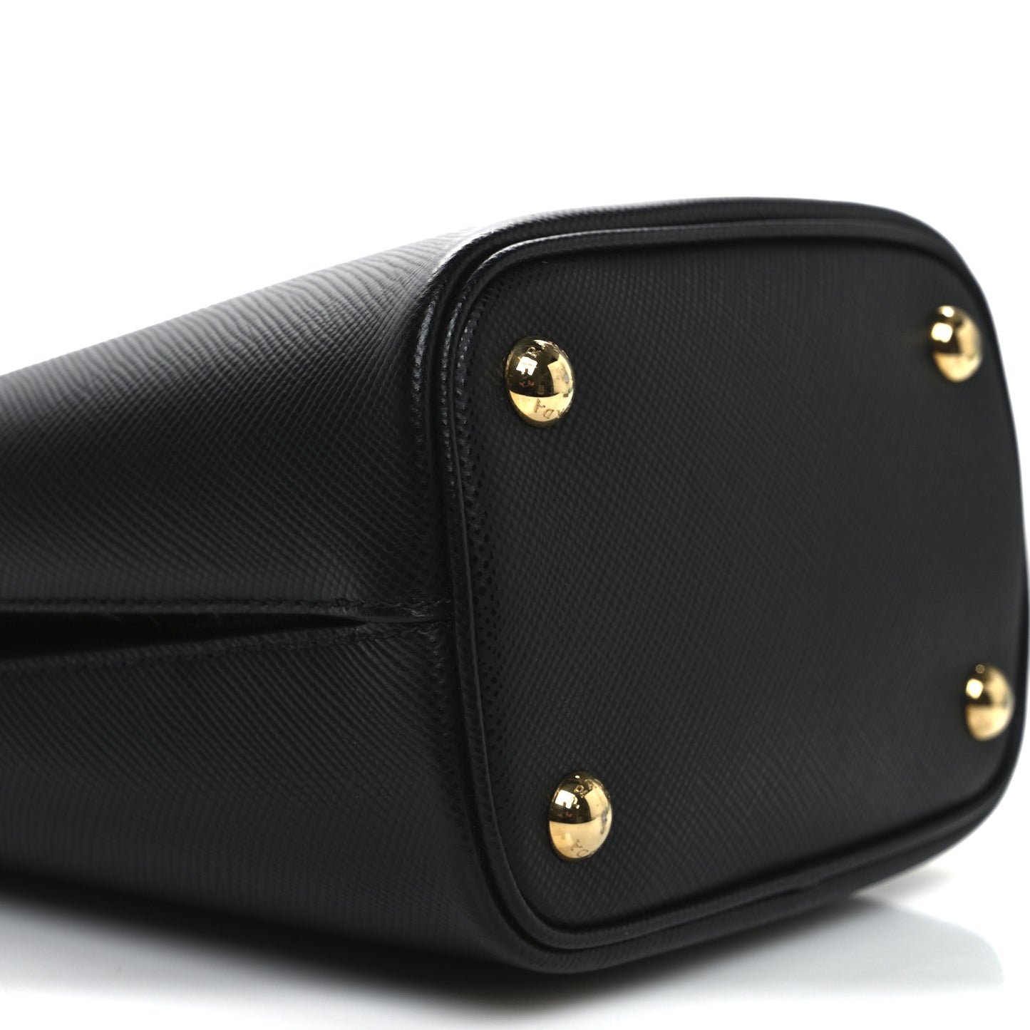 Saffiano Cuir Small Panier Bucket Bag Black Fuoco