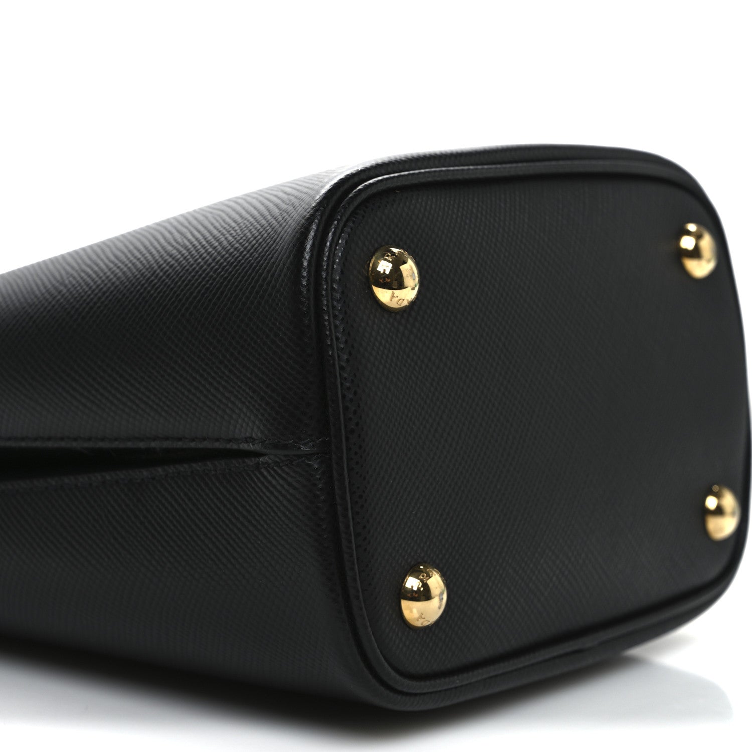 Prada Saffiano Cuir Small Panier Bucket Bag Black Fuoco 8 of 9
