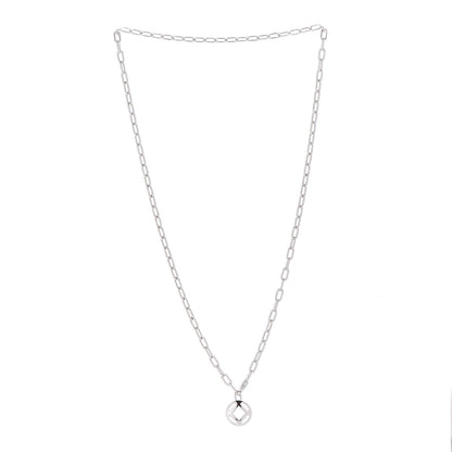 Cartier 18K White Gold Spartacus Chain Pasha Pendant Necklace 2 of 5