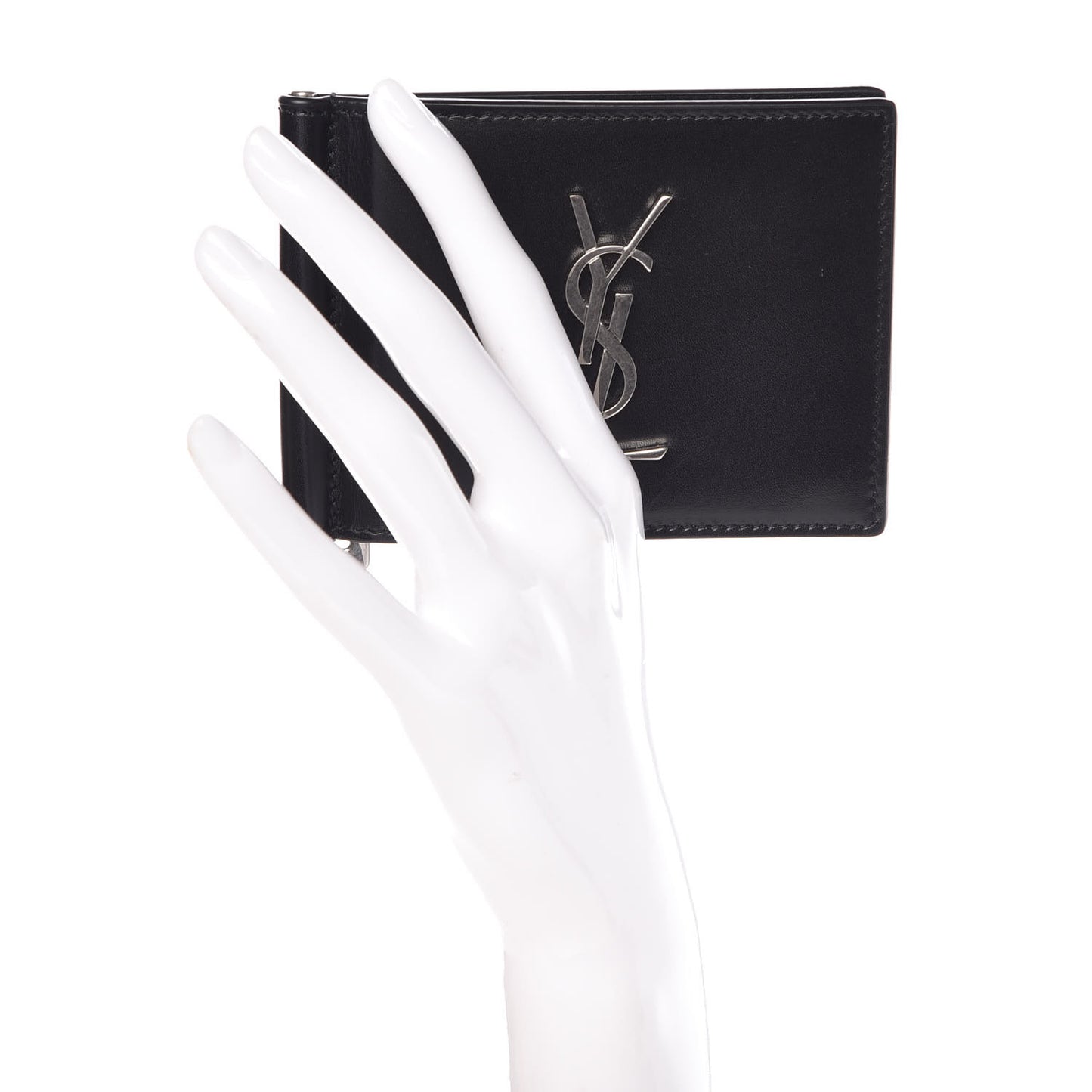 Calfskin Bill Clip Card Case Black