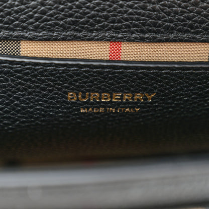 Burberry Coated Canvas Calfskin Vintage Check Medium Note Crossbody Bag Black 6 of 9