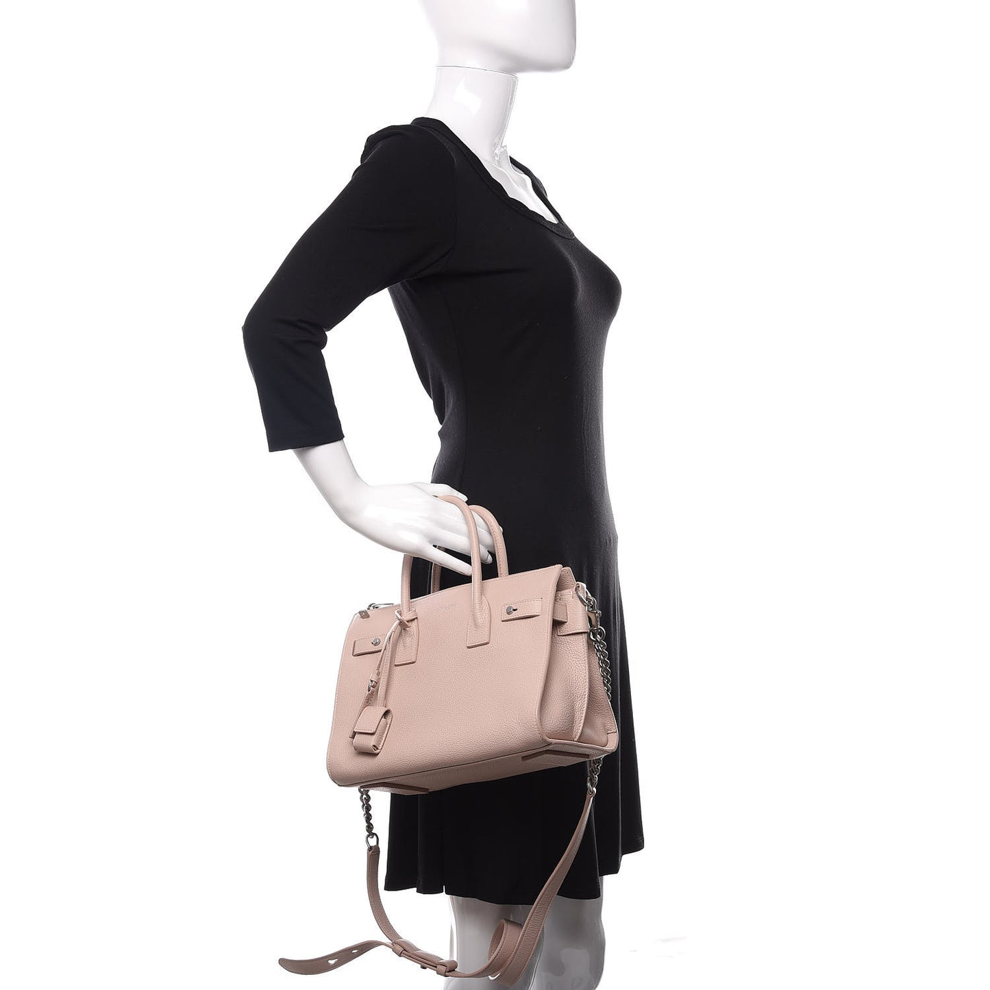 Grained Calfskin Baby Sac De Jour Souple Marble Pink