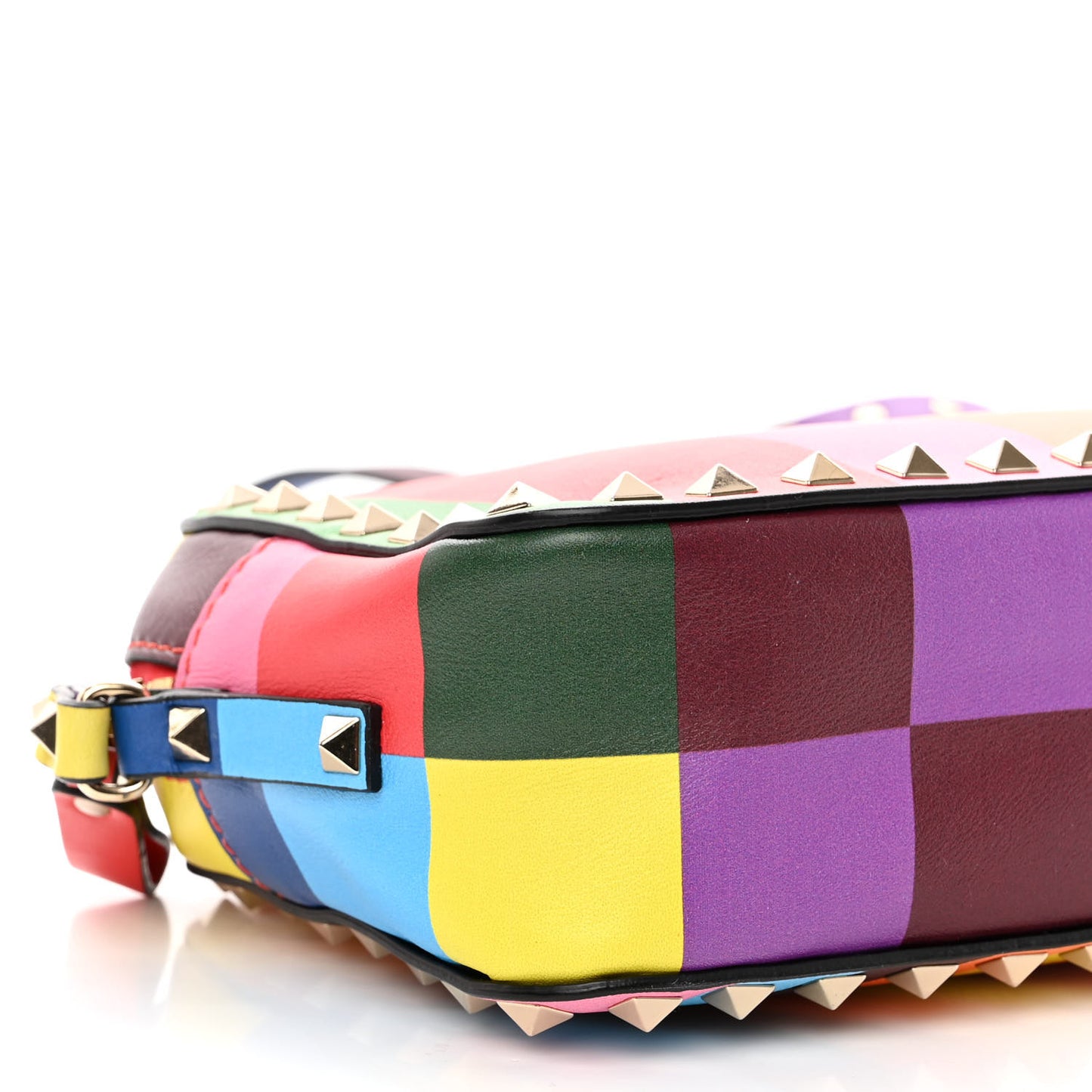 Vitello 1973 Rockstud Camera Crossbody Bag Multicolor