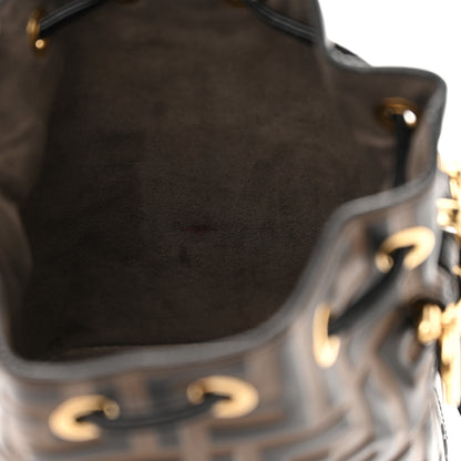 Fendi Vitello Liberty F is Fendi Bi-Color FF 1974 Embossed Mini Mon Tresor Bucket Bag Maya Black 12 of 14