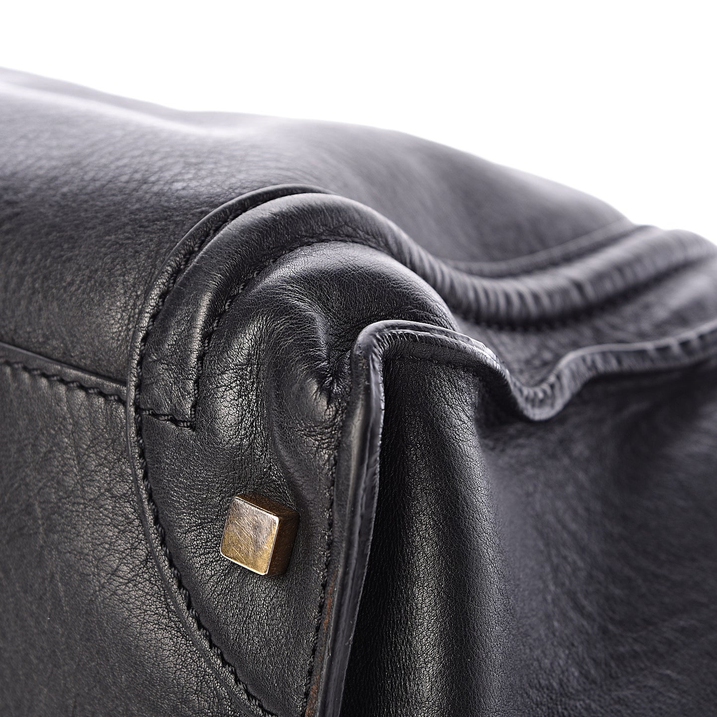 Drummed Calfskin Mini Luggage Black